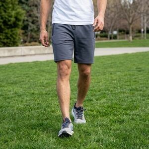 NWT Pure Champ Men’s NAVY French Terry Casual Gym Shorts w/Zip Pockets - Size M